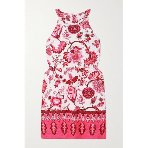 CARA CARA Savannah Cutout Floral-print Linen Mini Dress In Pink Size Medium - Picture 3 of 16